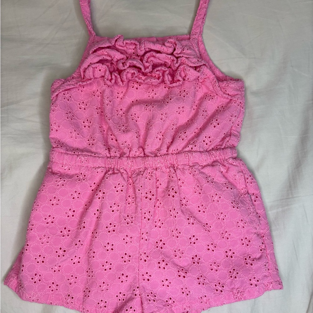 Posh Peanut Pink Eyelet Romper